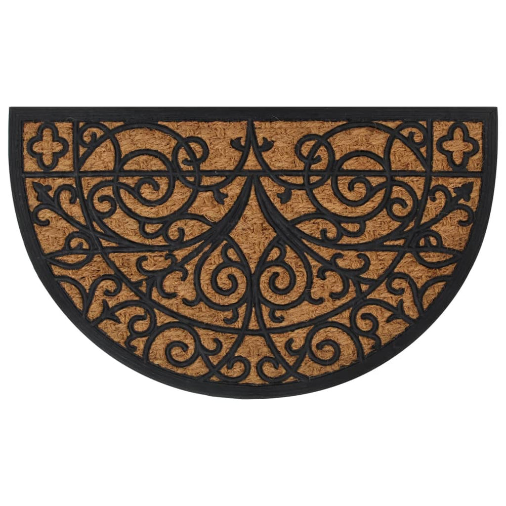 vidaXL Paillasson demi-rond 45x75 cm Caoutchouc et fibre de coco