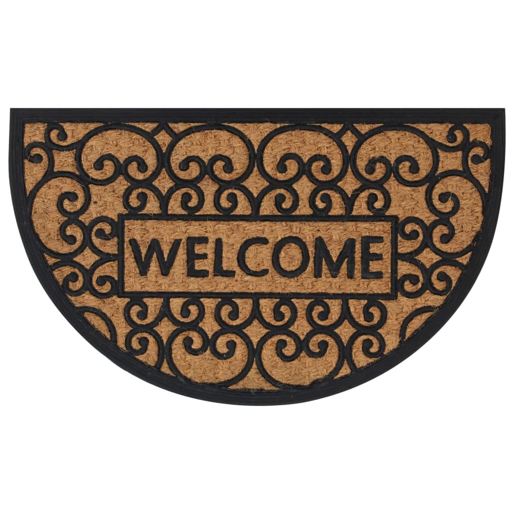 vidaXL Paillasson demi-rond 45x75 cm Caoutchouc et fibre de coco