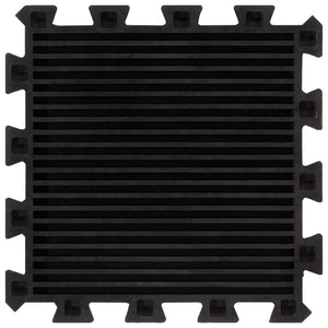 Bodenfliesen aus Gummi 9 Stk. Schwarz 16 mm 30x30 cm
