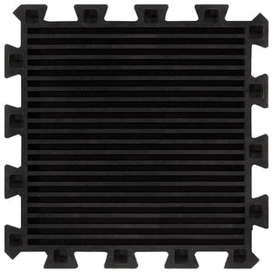 Bodenfliesen aus Gummi 16 Stk. Schwarz 16 mm 30x30 cm