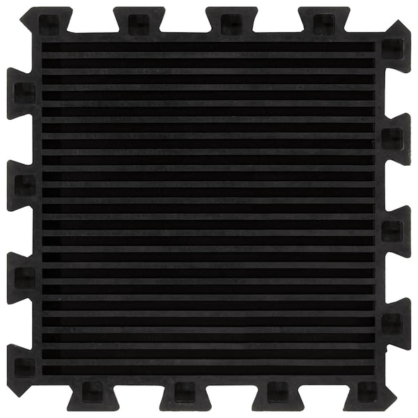 Bodenfliesen aus Gummi 16 Stk. Schwarz 16 mm 30x30 cm