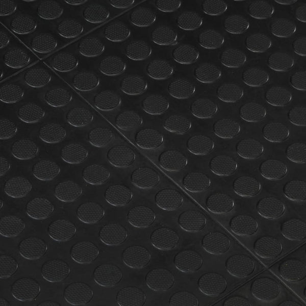Gummi-Bodenfliese Schwarz 12 mm 90x120 cm