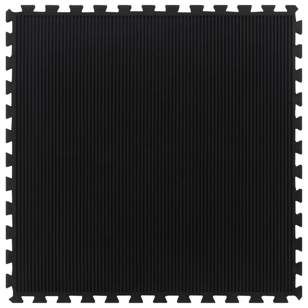 Gummi-Bodenfliese Schwarz 12 mm 100x100 cm