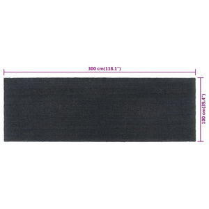 Fußmatte Dunkelgrau 100x300 cm Kokosfaser Getuftet