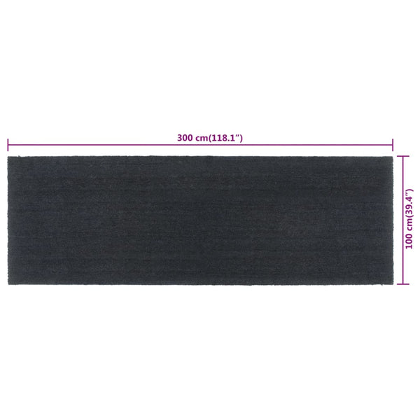 Fußmatte Dunkelgrau 100x300 cm Kokosfaser Getuftet