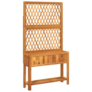 Pflanzkübel mit Rankgitter Akazienholz 100cm