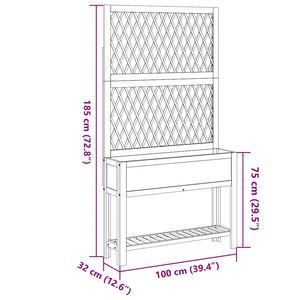 Pflanzkübel mit Rankgitter Akazienholz 100cm