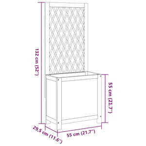 Pflanzkübel mit Rankgitter Akazie 55x29,5x132cm