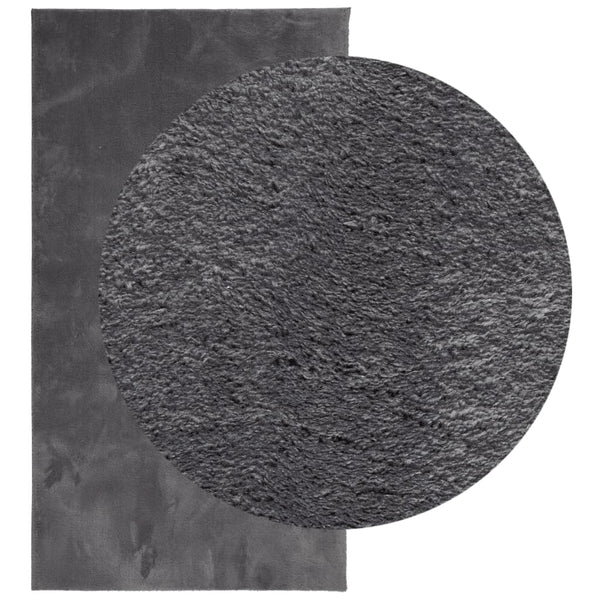 Waschbarer Kurzflor Teppich Anthrazit 60x110 cm
