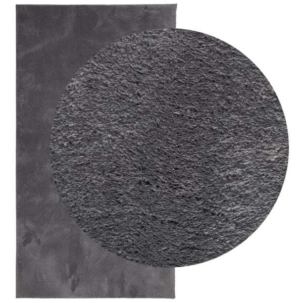 Anthrazit Teppich HUARTE Kurzflor 80x150 cm