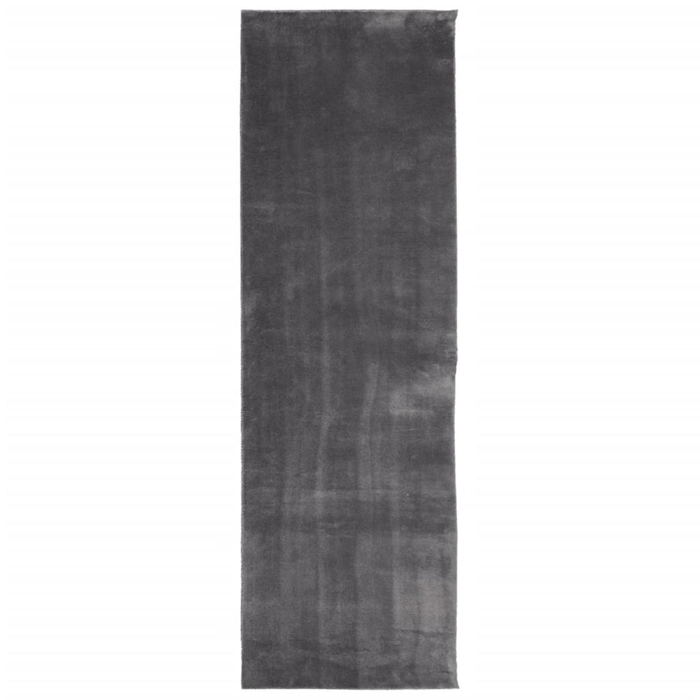 vidaXL Tapis HUARTE à poils courts, doux et lavable, anthracite 80x250 cm