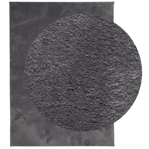 vidaXL Tapis HUARTE à poils courts, doux et lavable, anthracite 160x230 cm