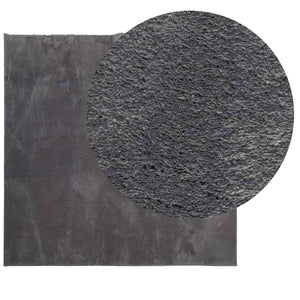 Waschbarer Kurzflor Teppich Anthrazit 240x240 cm