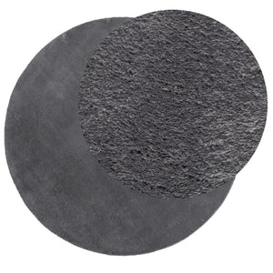 Runder Kurzflor Teppich Anthrazit Ø 80cm