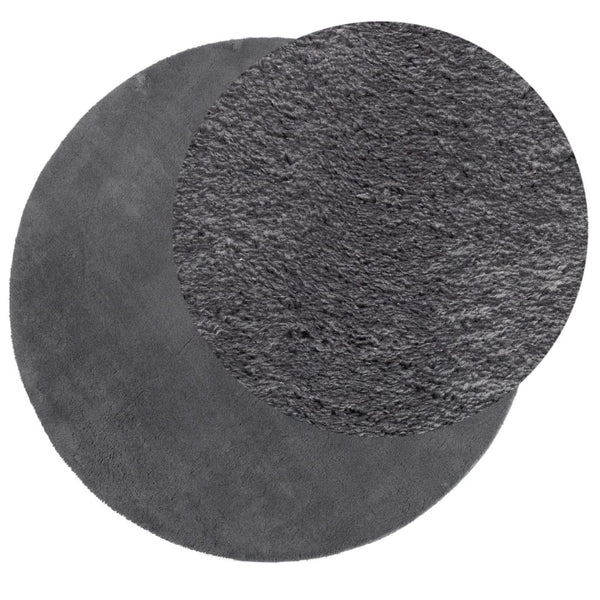 Runder Kurzflor Teppich Anthrazit Ø 80cm