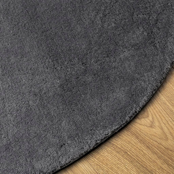Runder Kurzflor Teppich Anthrazit Ø 80cm
