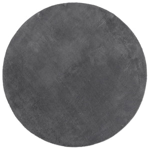 Waschbarer Kurzflor Teppich Anthrazit Ø 120cm