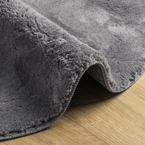 Waschbarer Kurzflor Teppich Anthrazit Ø 120cm
