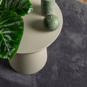Waschbarer Kurzflor Teppich Anthrazit Ø 120cm