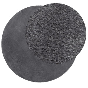 Waschbarer Kurzflor Teppich Anthrazit Ø 200cm