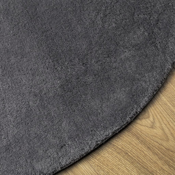 Waschbarer Kurzflor Teppich Anthrazit Ø 200cm