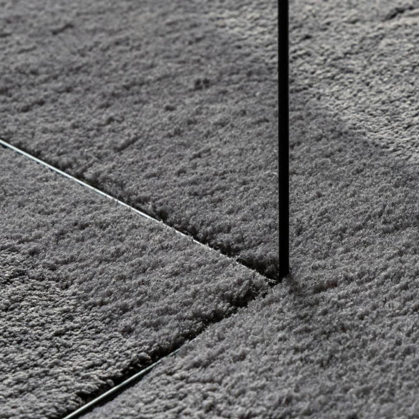 Waschbarer Kurzflor Teppich Anthrazit Ø 200cm