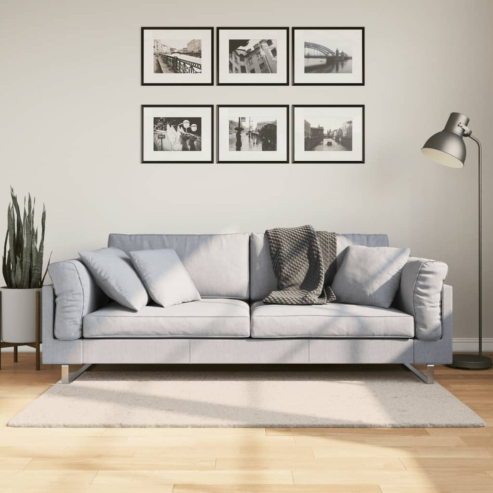 Beiger Kurzflor Teppich 80x150 cm Waschbar