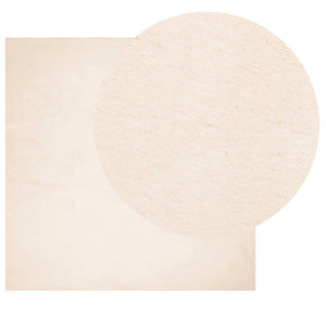Beiger Kurzflor Teppich Waschbar 120x120 cm