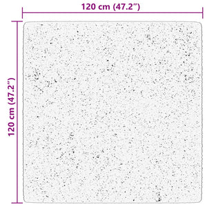 Beiger Kurzflor Teppich Waschbar 120x120 cm