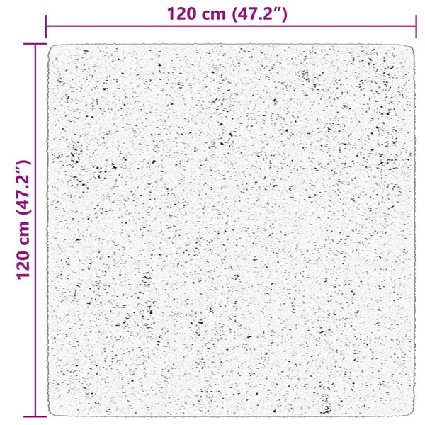 Beiger Kurzflor Teppich Waschbar 120x120 cm
