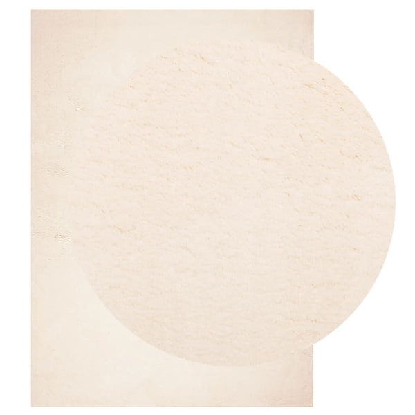 Beiger Kurzflor Teppich HUARTE 120x170 cm