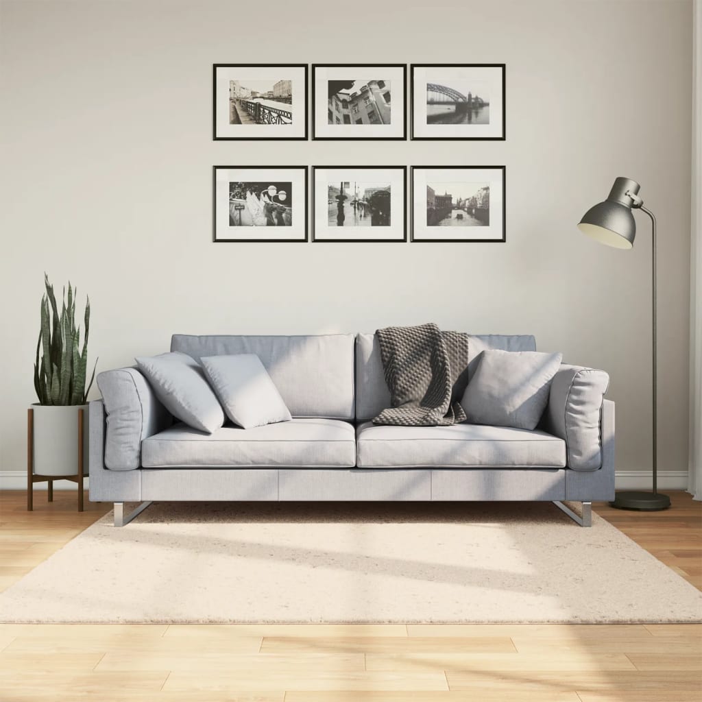 Beiger Teppich HUARTE, 160x160 cm, Waschbar