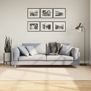 Beiger Kurzflor Teppich 160x230 cm