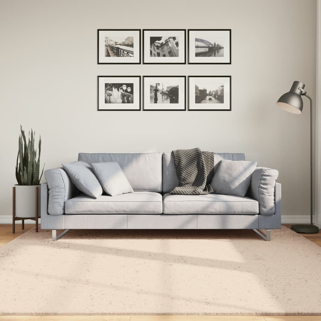 Beiger Teppich HUARTE, 200x200 cm, Waschbar