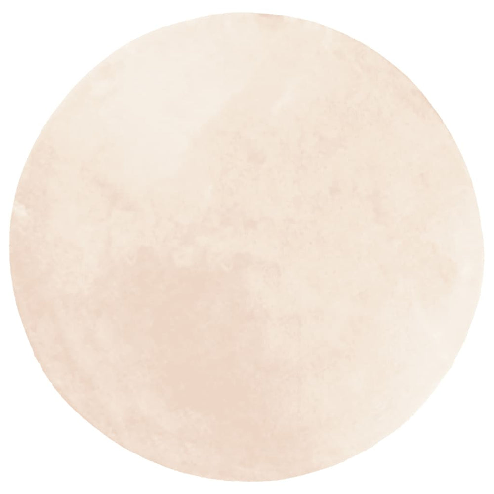 Beiger Kurzflor Teppich HUARTE Ø 80cm