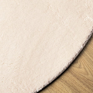 Beiger Kurzflor Teppich HUARTE Ø 100cm