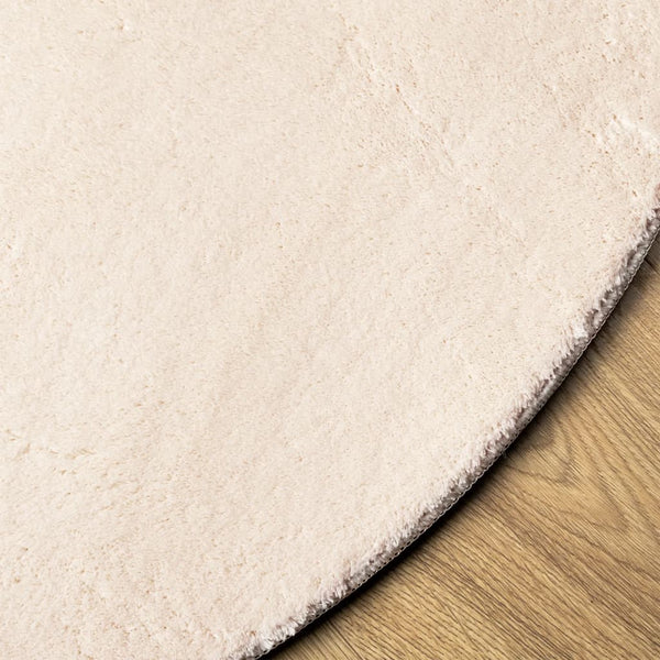 Beiger Kurzflor Teppich HUARTE Ø 100cm