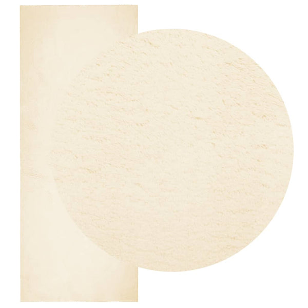Waschbarer Teppich HUARTE Creme 80x200 cm