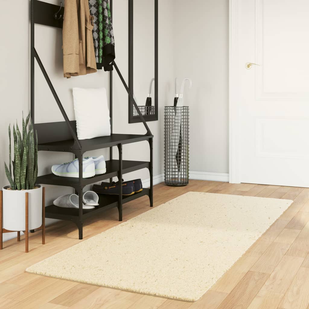 Waschbarer Teppich HUARTE Creme 80x200 cm