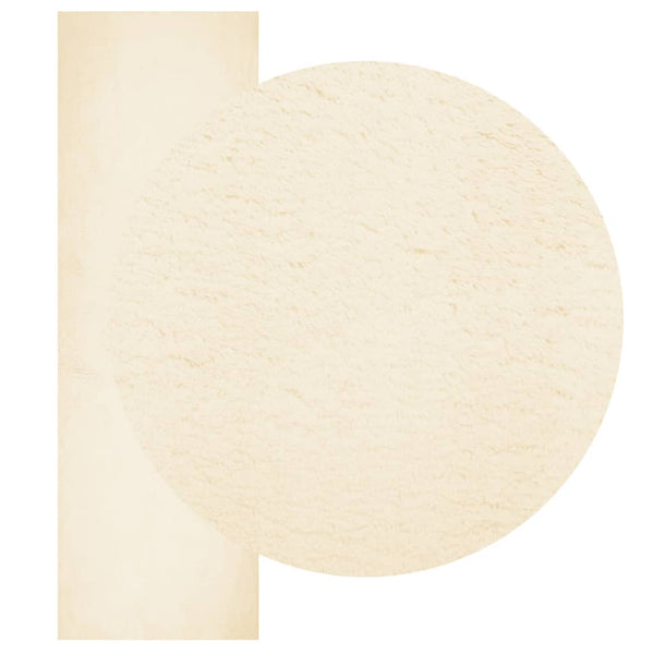 Waschbarer Teppich Creme Kurzflor 80x250 cm