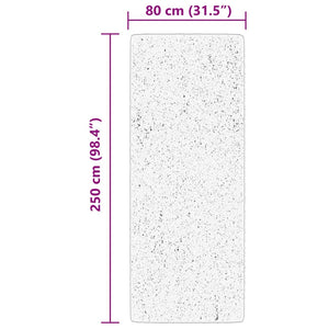 Waschbarer Teppich Creme Kurzflor 80x250 cm