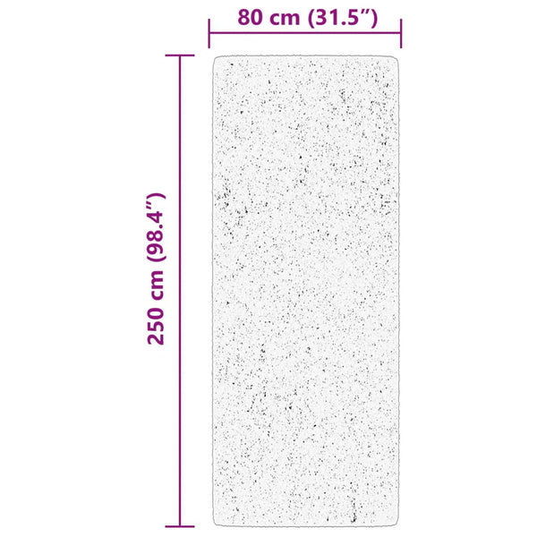 Waschbarer Teppich Creme Kurzflor 80x250 cm