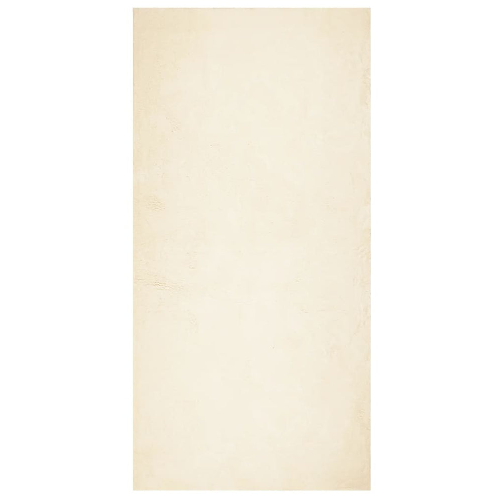 Waschbarer Kurzflor Teppich Creme 100x200 cm