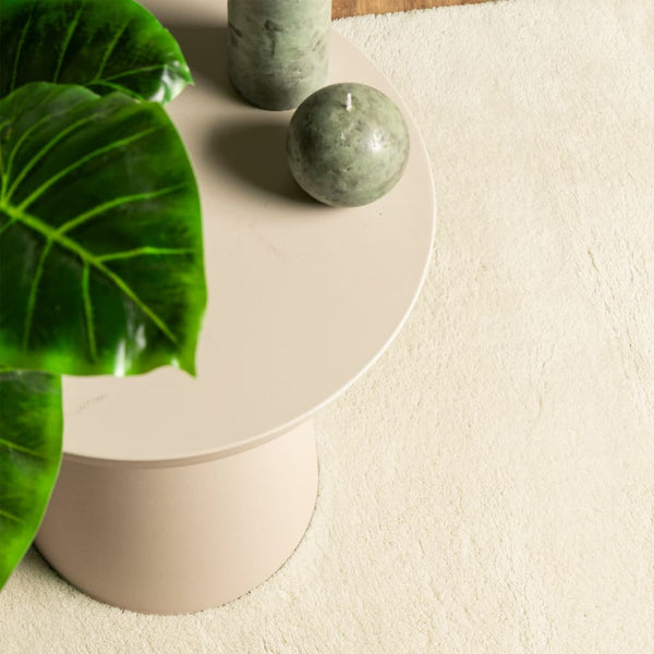 Waschbarer Kurzflor Teppich Creme 100x200 cm