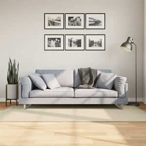Waschbarer Kurzflor Teppich Creme 100x200 cm