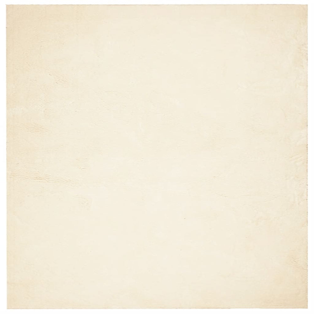Creme Teppich HUARTE, Kurzflor, Waschbar, 120x120 cm
