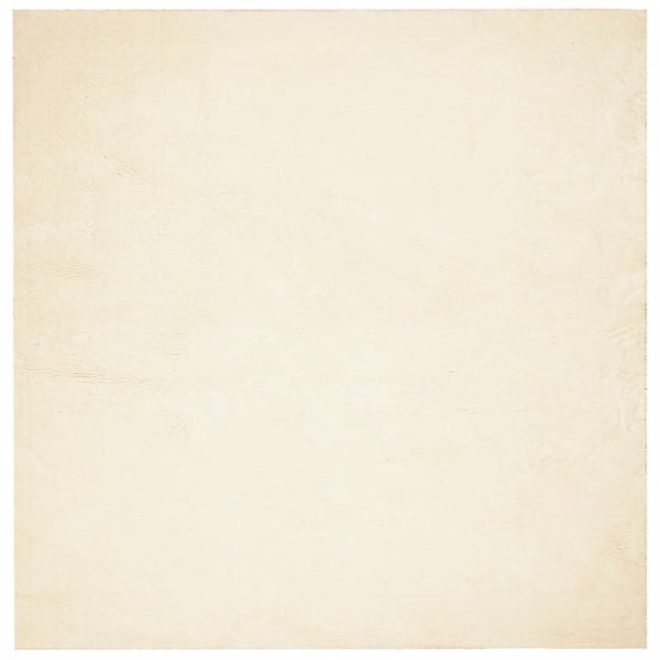 Creme Teppich HUARTE, Kurzflor, Waschbar, 120x120 cm