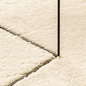 Creme Teppich HUARTE, Kurzflor, Waschbar, 120x120 cm