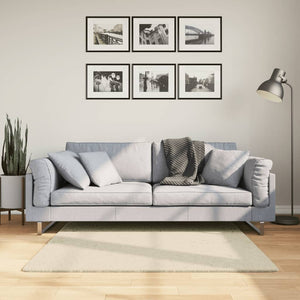 Creme Teppich HUARTE, Kurzflor, Waschbar, 120x120 cm