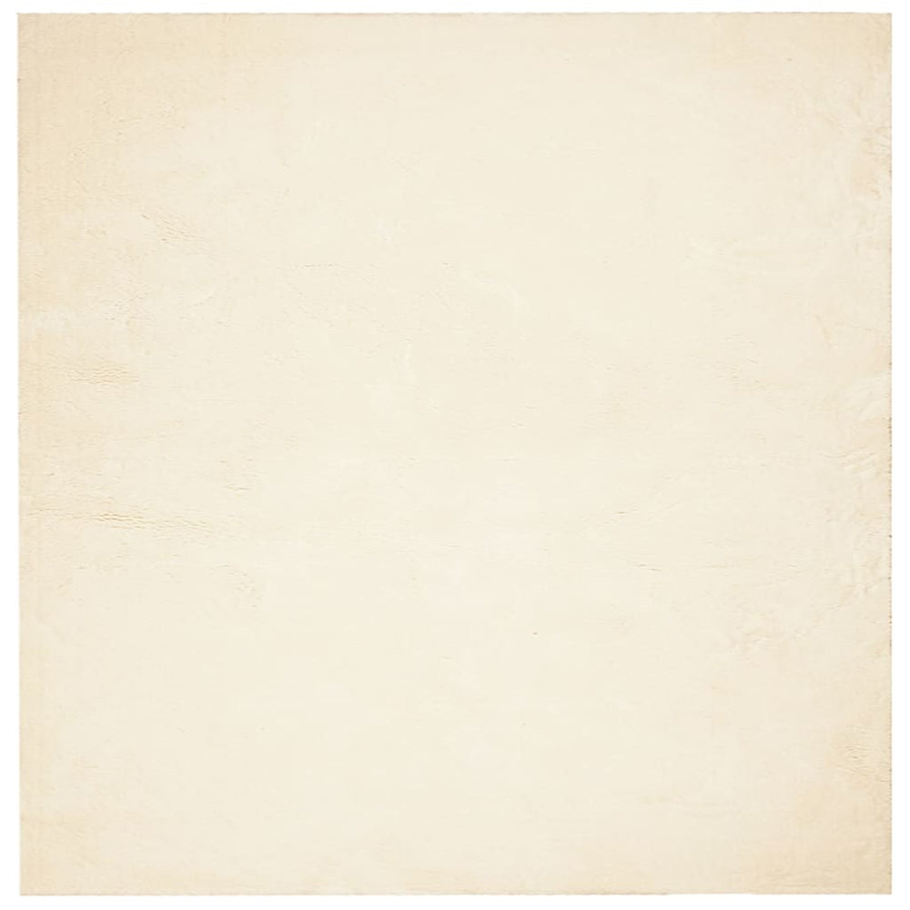 Creme Teppich HUARTE Kurzflor 160x160 cm